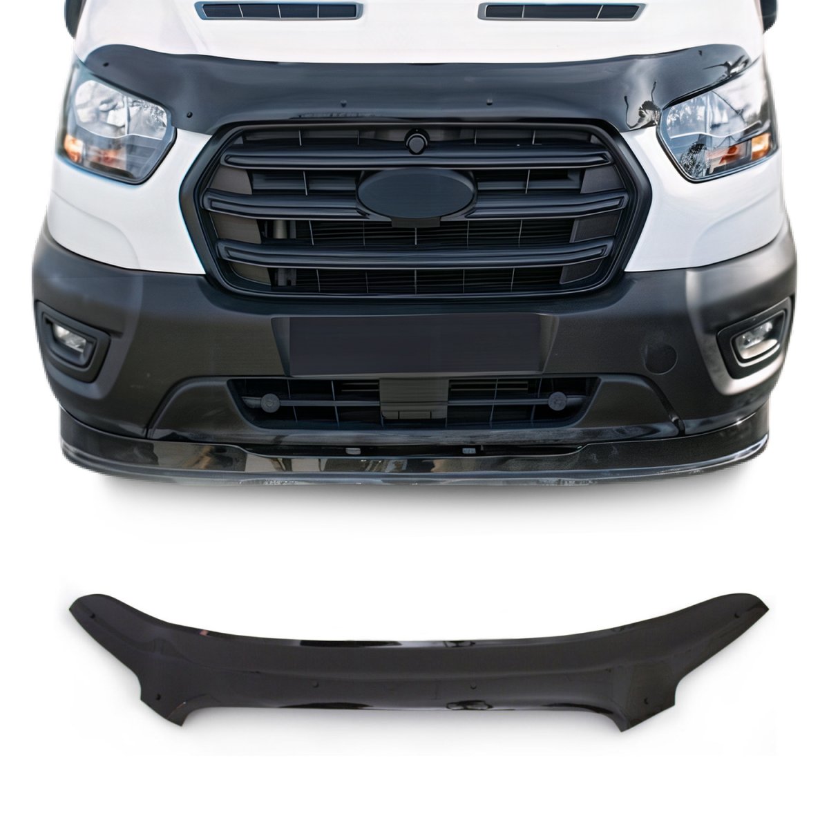 Ford Transit Hood Deflector - Omac - Acrylic - Black - 2015-2019